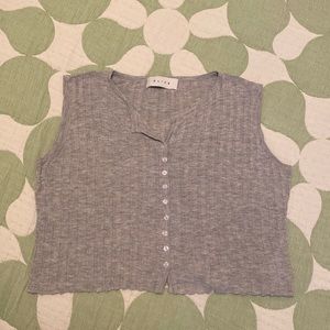 Olive Clothing Grey Ribbed Knit Tank